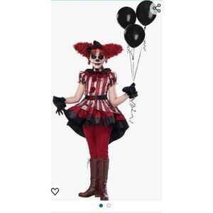 Striped Red and Black Clown Costume for Kids